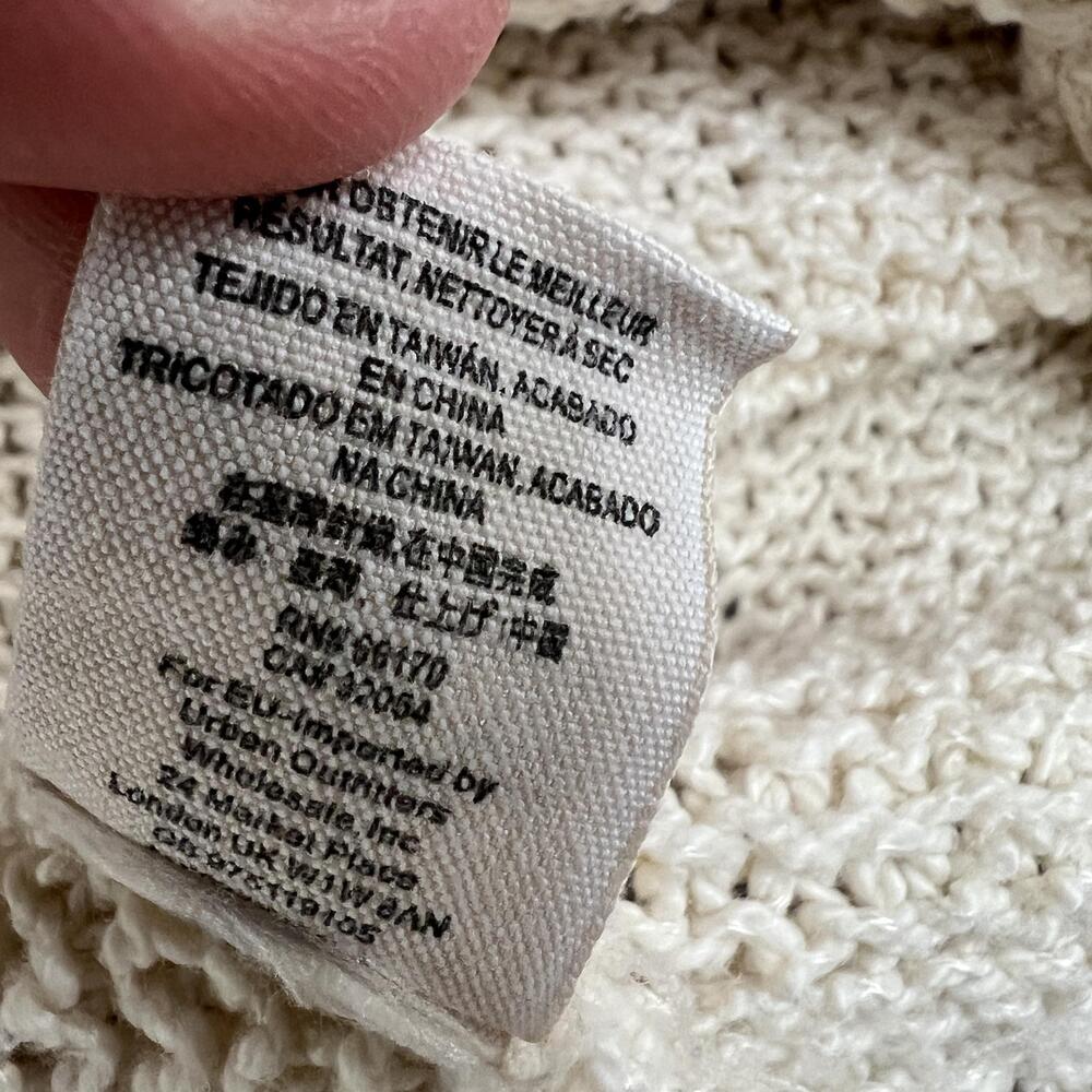 Free People Cardigan Sweater Womens S White Open Knit Lightweight Pockets Preppy - Picture 15 of 16
